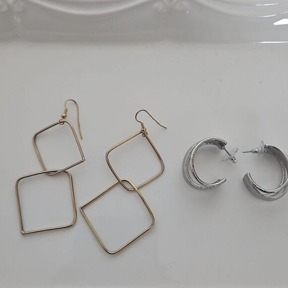 Guess Bundle Loop & Chandler Earrings Silver & Gold Plated - Picture 1 of 16